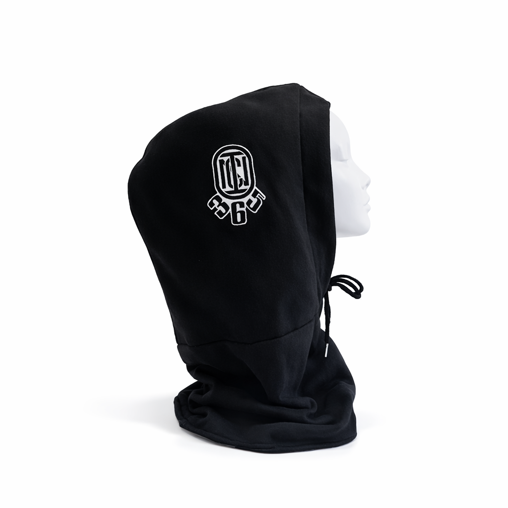 Grey Black Scarf Hoodie Grey-Black